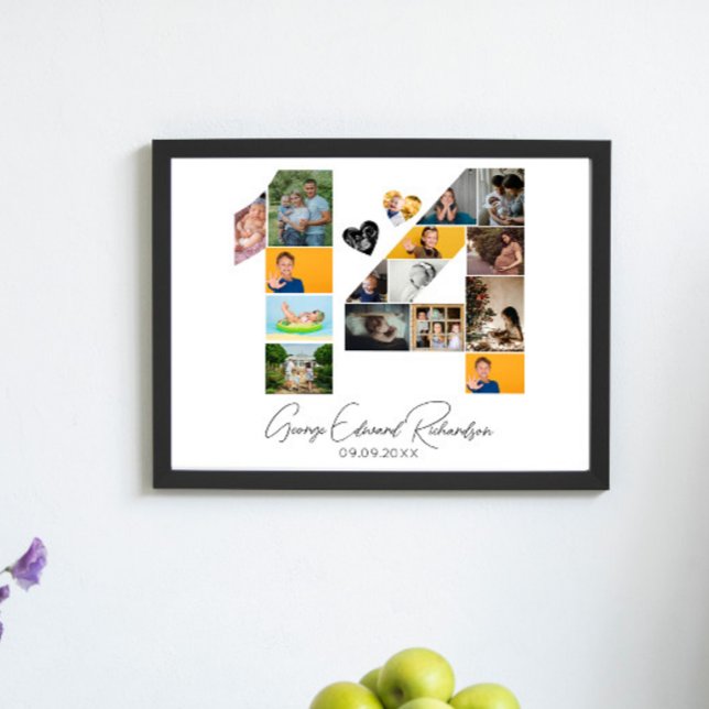 14th Birthday Photo Collage Poster Keepsake (Créateur téléchargé)