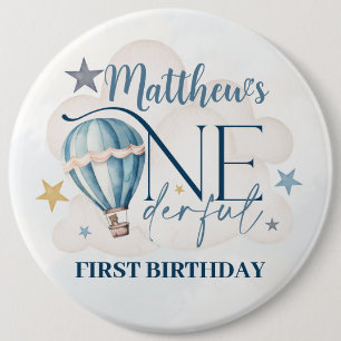 15,2 Cm Ours dans un ballon 1er Anniversaire Badge rond