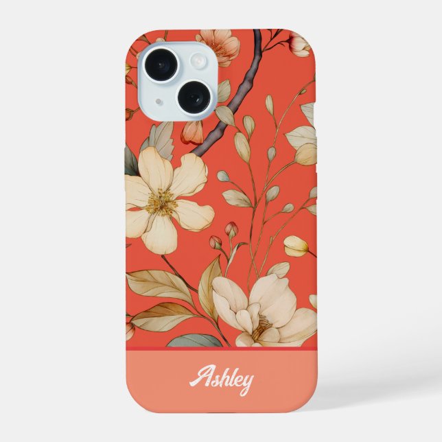15 Coque iphone de fleur sauvage rouge Mango Spring (Verso)