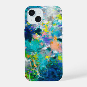 15 Coque iphone Floral Abstrait bleu et Turquoise