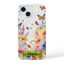 Coque iPhone / iPad Champ de fleurs Papillons oran