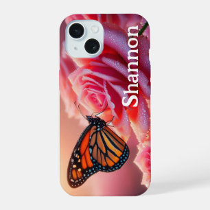 15 coque iphone - Rose papillon
