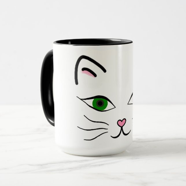 15 g/m2. Mug de combo - Kitty Face (Devant gauche)