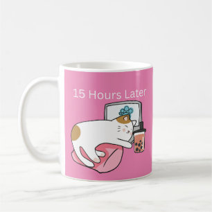 15 Heures Plus Tard Lazy Cat Coffee Mug