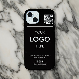 15 Logo d'entreprise Code QR Marque coque iphone noir