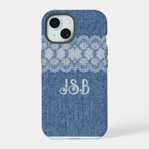 15 Monogram Lace Denim iPhone / coque ipad