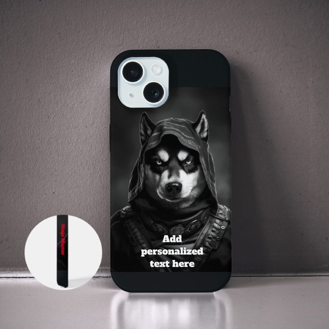 15 Noir personnalisé coque iphone | Ninja Husky (Créateur téléchargé)