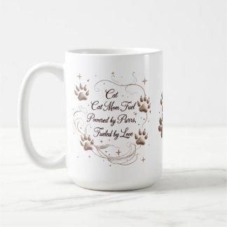15 oz Chat Maman Mug - Alimenté par Purrs, Aliment