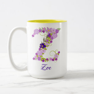 15 oz Lavande Purple Mug de café monogramme