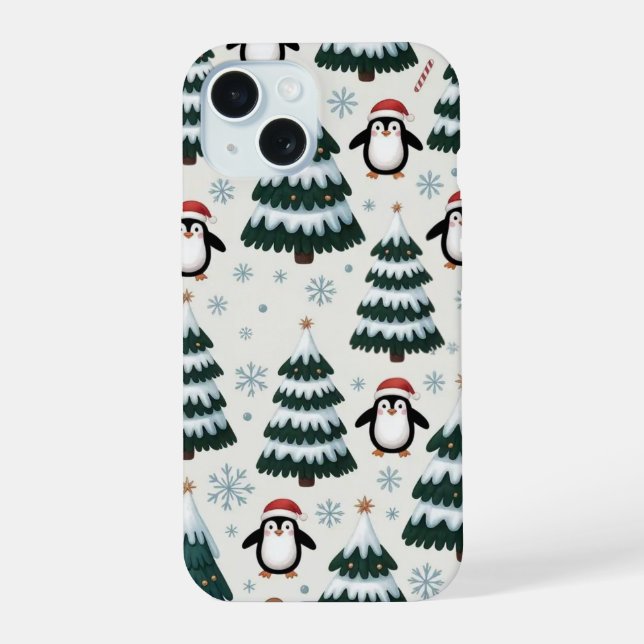 15 Pingouin et arbre de Noël iPhone / coque ipad (Verso)