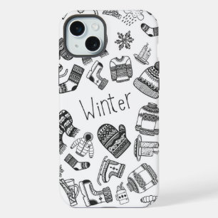 15 Plus Thème d'hiver motif contour iPhone / coque ipad