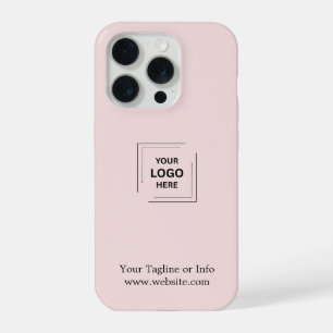 15 Pro Boîtier iPhone Coque Rose Pâle Logo d'Entreprise