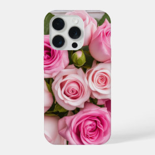 15 Pro Coque iphone de fleurs Roses romantiques