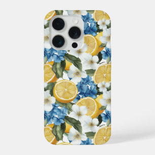 15 Pro Coque pour iPhone à motif fleurs et citron d'été