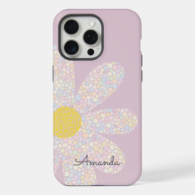 15 Pro Max Coque iphone Coque Pastel Daisy (Verso)