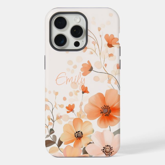 15 Pro Max Coque iphone du nom du Motif de fleurs mûres (Verso)