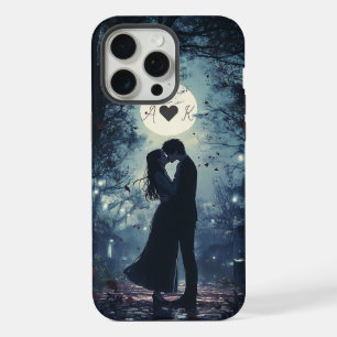 15 Pro Max Coque iPhone initiale du nom du couple qui s'embra