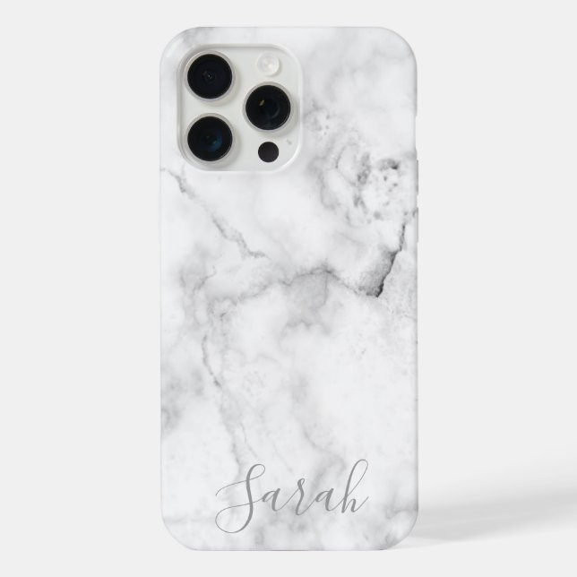 15 Pro Max coque iphone Motif Marbre blanc modèle (Verso)