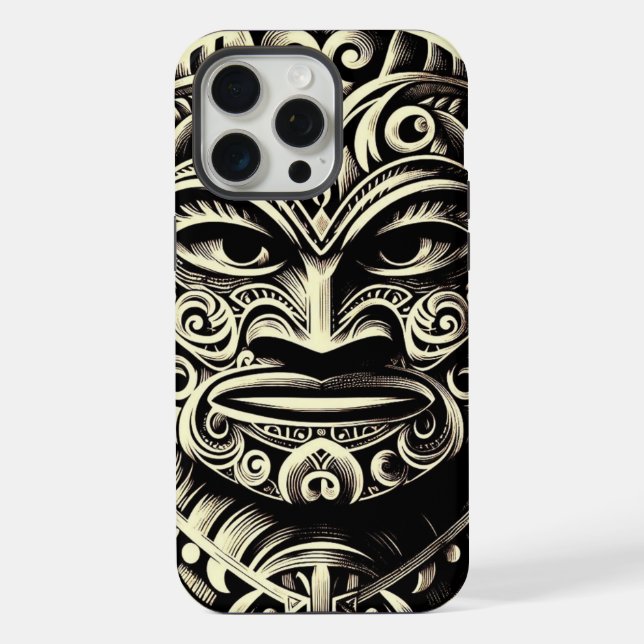 15 Pro Max Téléphone Bone Scrimshaw Tiki coque iphone (Verso)