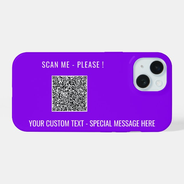 15 Votre code QR Texte personnalisé coque iphone pers (Verso Horizontal)