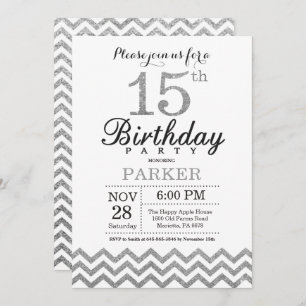 15e anniversaire Invitation Parties scintillant d'