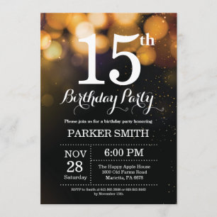 15e anniversaire Invitation Parties scintillant d'