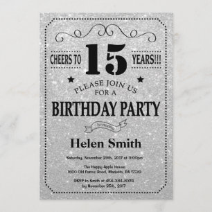 15e anniversaire Invitation Parties scintillant no