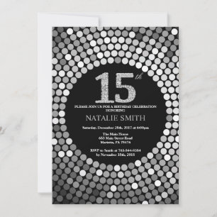 15e anniversaire Invitation Parties scintillant no