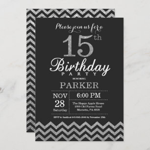 15e anniversaire Invitation Parties scintillant no