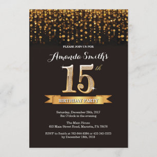 15e anniversaire Invitation Parties scintillant no