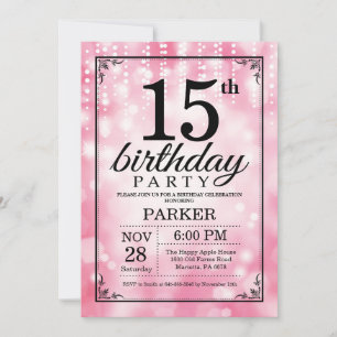15e anniversaire Invitation Parties scintillant ro