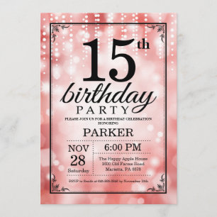 15e anniversaire Invitation Parties scintillant ro