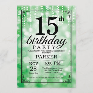 15e anniversaire Invitation Parties scintillant ve