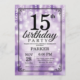 15e anniversaire Invitation Parties scintillant vi