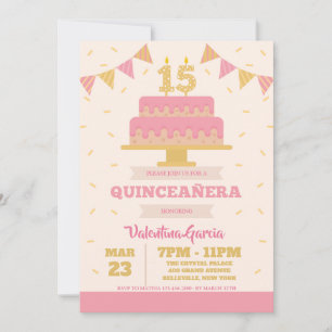 15e anniversaire Quinceañera Invitation