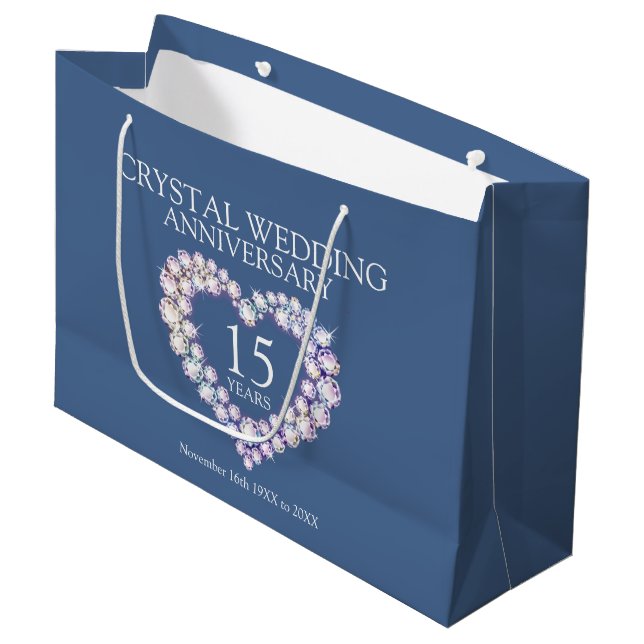 15e Crystal mariage anniversaire sac cadeau photo (Devant Angle)