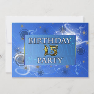 15ème lumières Abstraites Invitation fête d'annive