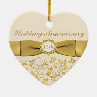15ème Ornement de Noël d'anniversaire de mariage