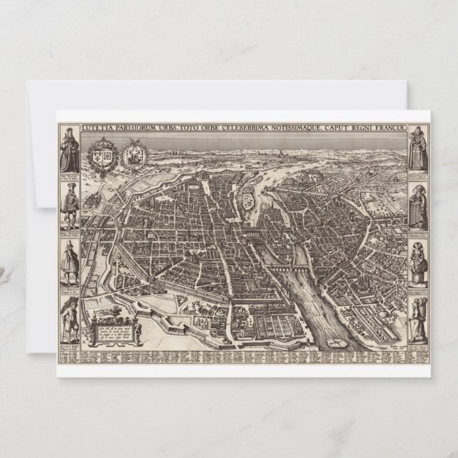 1618 Carte de Paris par Claes Jansz. Visscher (Devant)