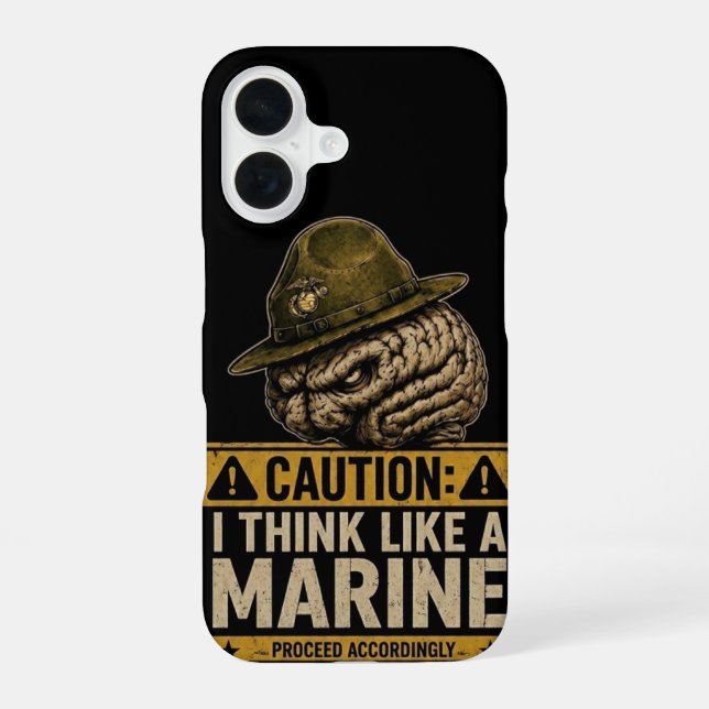 16 Attention : Think Like a Marine Coque pour iPhone  (Verso)