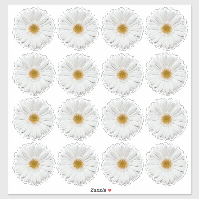 16 autocollants kiss-cut en forme de fleurs de ger (Feuille)