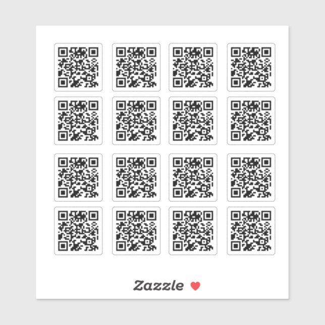 16 Autocollants transparents avec code QR personna (Feuille)