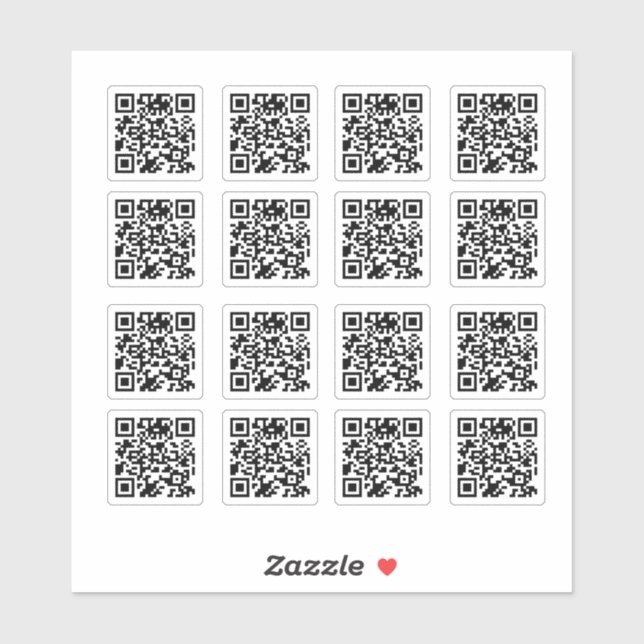 16 Autocollants transparents de code QR personnali (Feuille)
