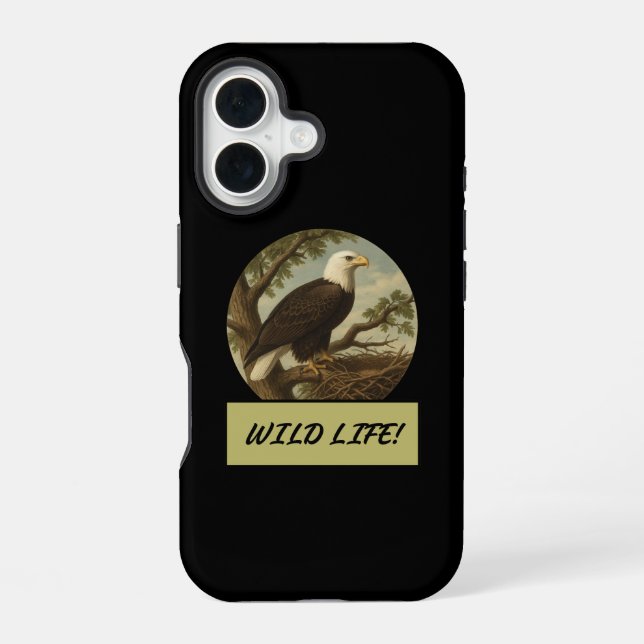 16 Bald Eagle Coque noir Mate coque iphone (Verso)