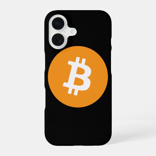 16 Bitcoin noir orange cristal coque iphone (Verso)
