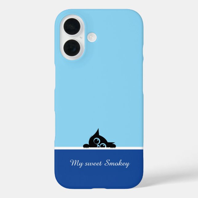 16 Coque bleue pour iPhone avec motif de chaton migno (Verso)