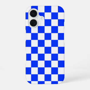 16 Coque iphone chèque À damiers blanc bleu