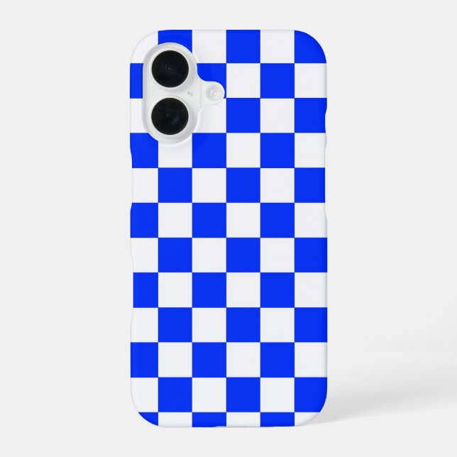 16 Coque iphone chèque À damiers blanc bleu (Verso)