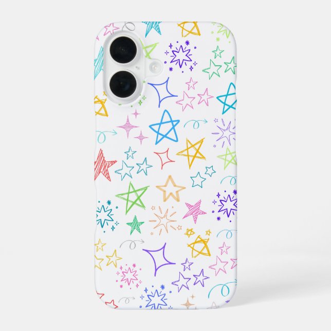 16 Coque iphone couleur Star Doodle (Verso)