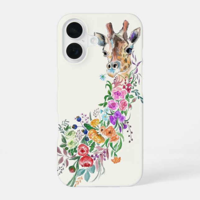 16 Coque iphone de Giraffe Fleurs (Verso)